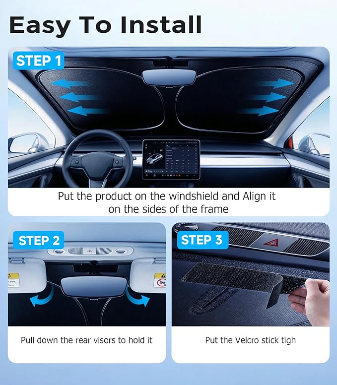 DMJN Windshield Sun Shade for Toyota RAV4 (2019-2026), Car Sunshade for Front Windshield [100% Efficient Block UV & Scorching Sun] UPF50+ Heat Block - Protect Interior & Keep Cooler