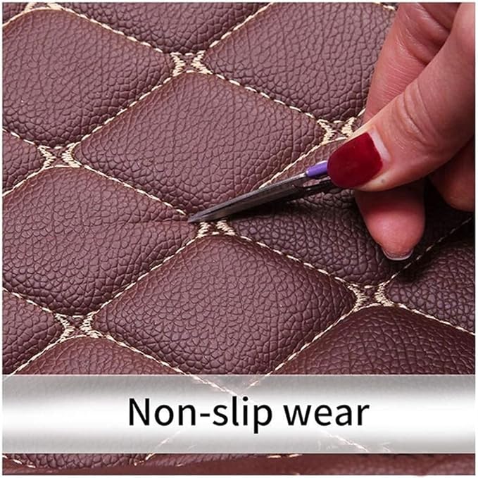 Custom Car Mats All Weather Fit Automotive Floor Mats PU Leather Protector Mat for Most Sedan, SUV, Truck Floor Mats (Brown)