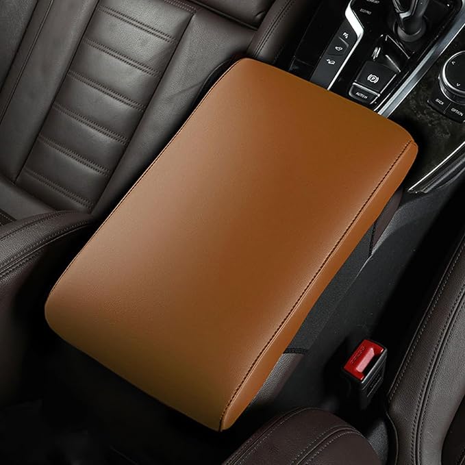 Car Armrest Cover Pad for Mazda CX-5 2012–2025 Premium Leather Center Console Armrest Cushion Pad Anti-Scratch Waterproof Auto Interior Accessories Orange Style