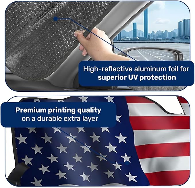 GENANY Corgi Flag Windshield Sun Shade for Car SUV Truck (55x30 Inches), Sun Shade Windshield, Shades for Front Windows, Protector Blocks UV, Car Decor