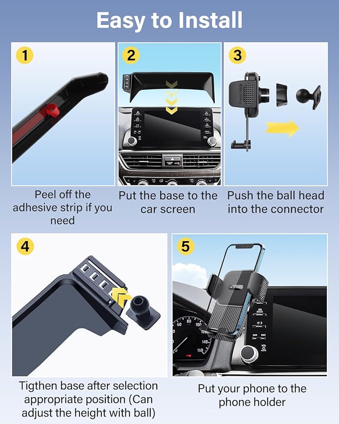 SKYLOTEC Car Phone Holder for BMW 5 Series i5 530i 540i xDrive eDrive40 M60 2024 2025 2026 Accessories Automobile Cradles Phone Mount, Cell Phone Base Not Block Air Vent