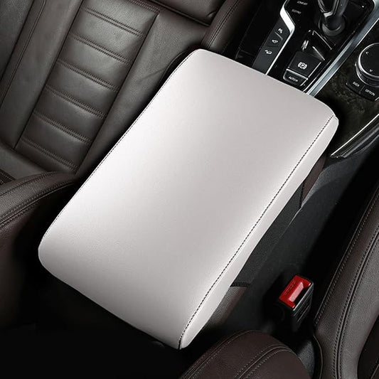 Car Armrest Cover Pad for Hyundai Elantra 6.Generation (AD) 2015-2020 Premium Leather Center Console Armrest Cushion Pad Anti-Scratch Waterproof Auto Interior Accessories White Style