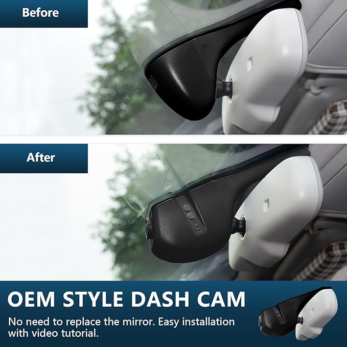Mangoal 4K Dash Cam Custom fit for Audi (Model B Black) A4 A6 Allroad A3 A5 A6 Q5 A8 S8 A7 S5 Q3 S3 S7, Integrated OEM Look, UHD 2160P Video, G-Sensor, WiFi and Free App, GPS, 64GB Card