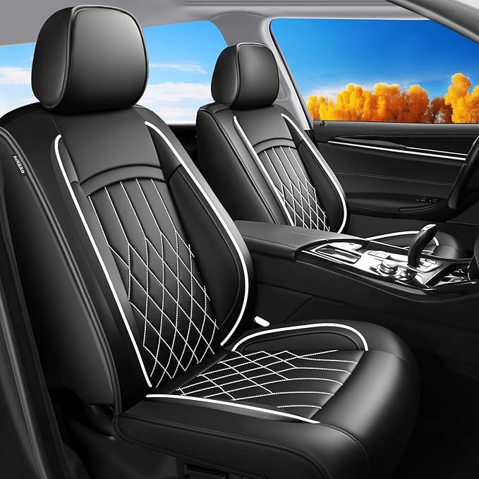 Fit TLX Car Seat Covers for Acura TLX 2014-2025 2026 - Premium Leather, Waterproof, All-Weather, Airbag Compatible, Anti-Slip, Breathable, Easy Install, Seat Protectors, Full Set, Whiteline