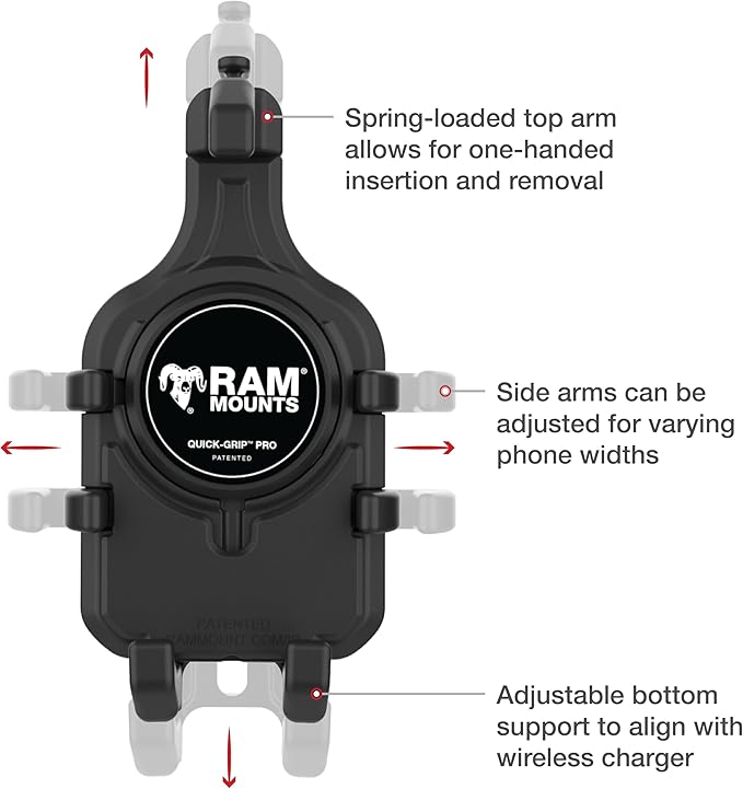 RAM MOUNTS Quick-Grip Pro Phone Holder with B-Size (1") Ball RAM-HOL-PD5BU