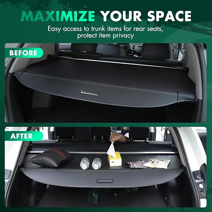 SCITOO Cargo Cover 2010-2022 for Lexus GX460 4.6L Upgraded Retractable Rear Trunk Cover with Aluminum PVC&Plastic