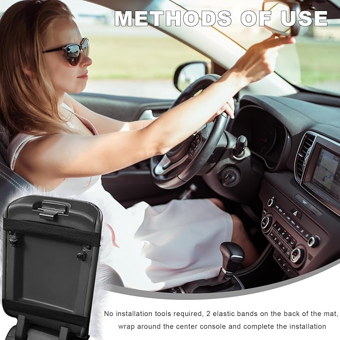 Center Console Cover, 11.81"×7.87" Automotive Fluffy Plush Center Armrest Protector, Universal Furry Comfortable Center Console Pad for Cars Trucks SUVs, Car Accessories (White)