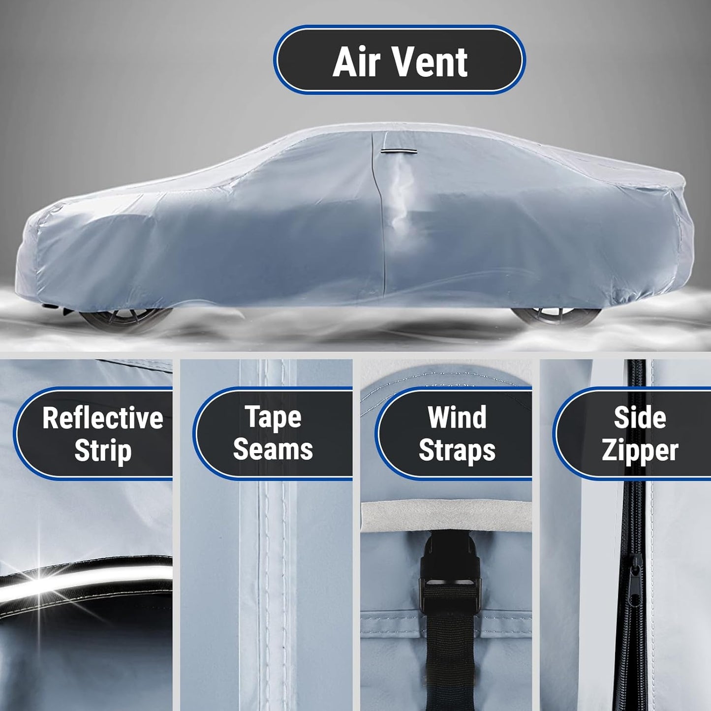 iCarCover Premium Car Cover for 1977-1986 Pontiac Parisienne Wagon Heavy Duty Waterproof All-Weather Automobiles Custom Fit Indoor Outdoor UV Snow Protection Covers with Straps and Bag