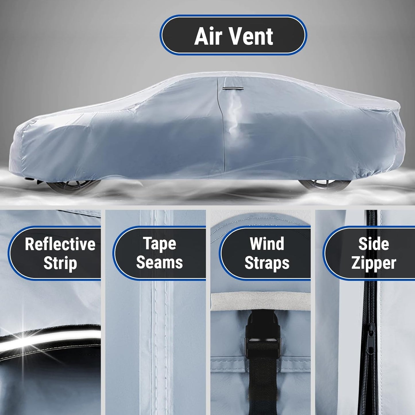 iCarCover Premium Car Cover for 1988-1994 Pontiac Sunbird 4-Door Heavy Duty Waterproof All-Weather Automobiles Custom Fit Indoor Outdoor UV Snow Protection Covers with Straps and Bag