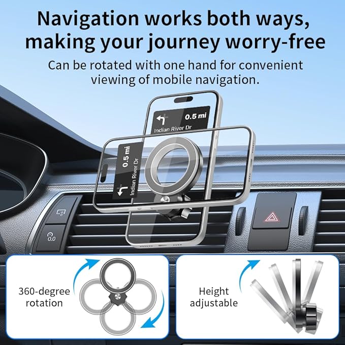 Car Magnetic Phone Mount for Toyota RAV4 2019-2025 [ 10.5 inch Touch Screen ] Auto Interior Accessories Best Cellphone Holder Mobile Cradle Cell Phones Navigation Charging Screen Magnet Stand