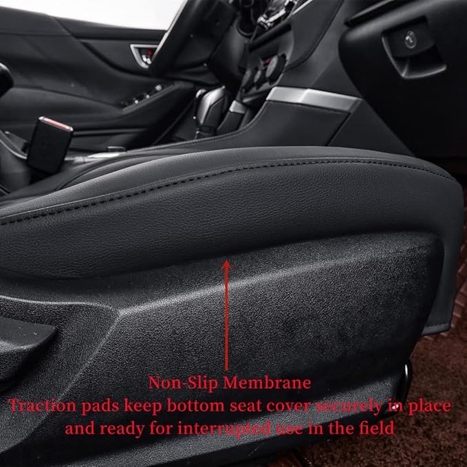coverdream Forester Leather Seat Covers Custom Fit for 2019-2024 Subaru Forester SUV Seat Cushion,Fully Covered,Airbag Compatible Waterproof Car Seat Protector (Full Set,Black/Red)
