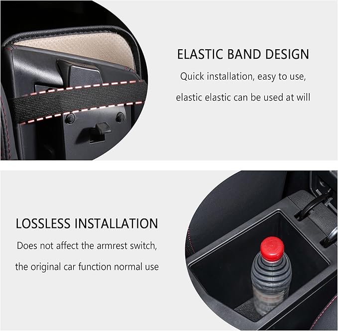 Stylish Car Center Console Cover,PU Leather Car Armrest Cover Prevent Scratches on Center Console,Universal Car Armrest Cushion Car Accessories Interior for Car SUV Truck (Purple)