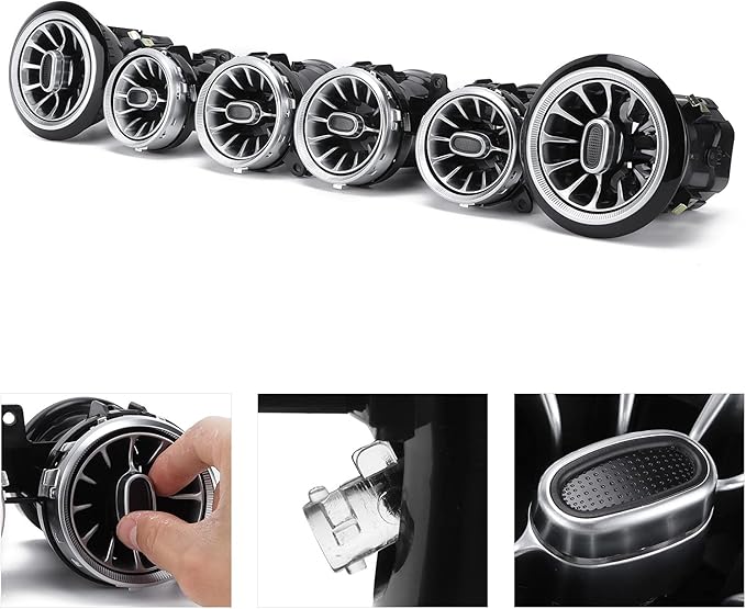 Vent Light, LED Vent Ambient Light Kit 64 Colors Front Replacement for E-Class W213 C238 2017-2021 w213 eclass ambient lights 8pcs ambient light ac vent for e-class w213 e300 w213