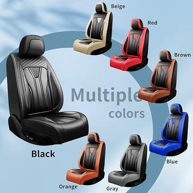 Fit HRV Car Seat Covers Compatible with Honda HRV 2016-2025 2026, Premium Leather Breathable, Wear Resistant, Airbag Compatible, All-Weather Protection & Full Coverage, Full Set Red&Black