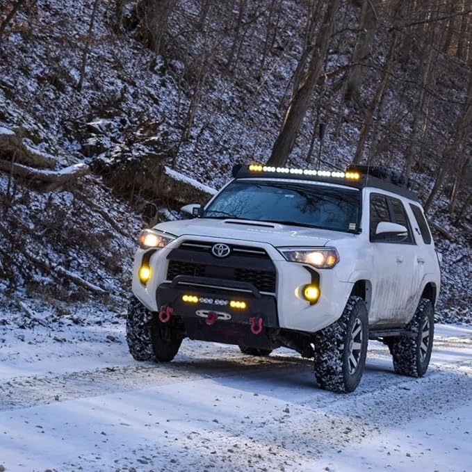Willpower 22 inch LED Light Bar Single Row White Amber Dual Color 120W Off Road Light Bar Spot Flood Combo LED Work Light Truck UTV 4x4 Cars SUVs ATVs Boats Fog Driving Light with Wiring Harness kit