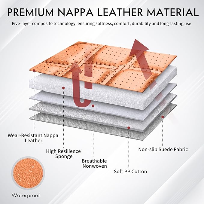 Huidasource Tacoma Car Seat Covers, 360° Full Coverage Waterproof Leather Cushion Cover Fit for Toyota Tacoma 2016-2023 SR SR5 Limited TRD Sport/Pro/Off Road All Cab Front Row(Front Pair/Brown)