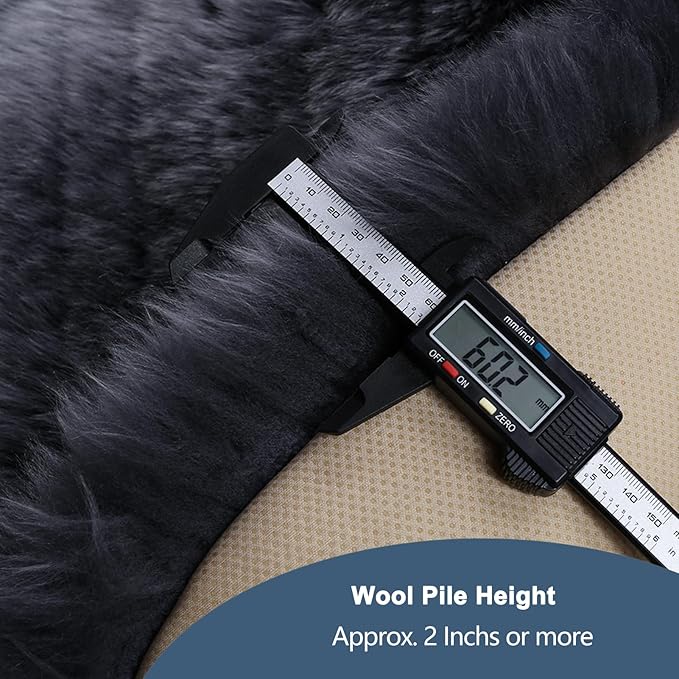OGLAND 2 Pack Fluffy Sheepskin Car Seat Cover-Fuzzy Fur Auto Cushion for Universal Automotive Protector (Wolf Tipped, 2 Pcs Front Seat Cover)