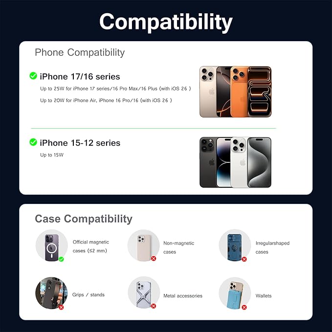 Esoulk [2026 Upgraded] Qi2 25W Fast Wireless Car Charger with Cooling Fan, Cup Holder Phone Mount with Adjustable Long Arm, Magnetic Fast Charging Holder for iPhone & Android