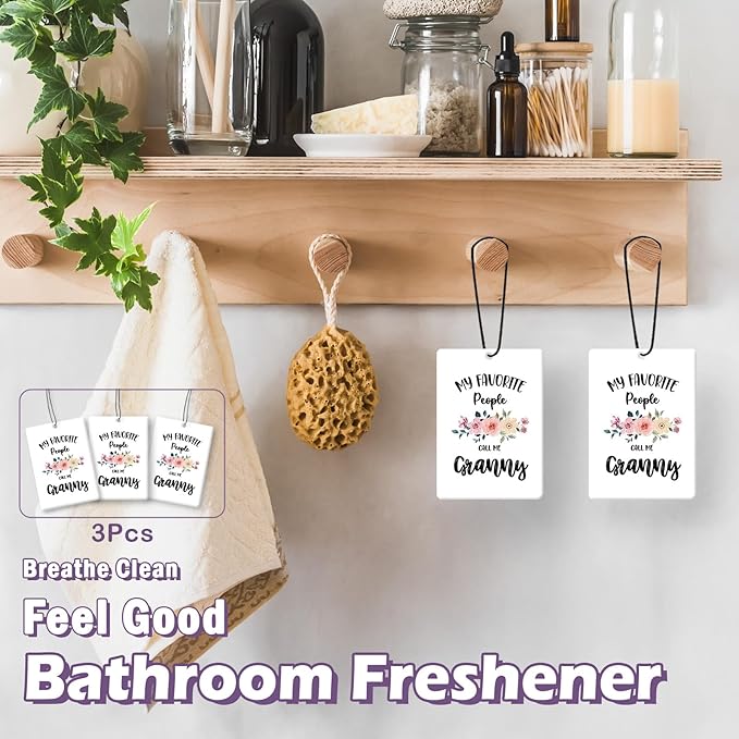 My Favorite People Call Me Granny Grandma Gifts Car Air Freshener Accessories 3pcs, Rustic Gifts for Grandma Christmas,Floral Hanging Scent Fragrance Card for Women Closet Bathroom Home Decor
