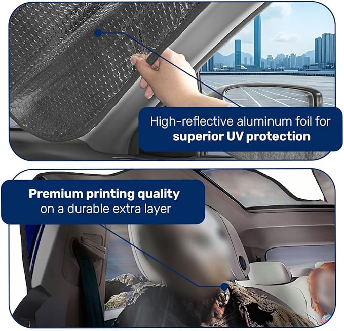 GENANY Horror Movie Character Windshield Sun Shade for Electric Vehicle (59x37 inches), Shades for Front Windows, Sunshade for Car Windshield, Protector Blocks UV, Car Decor