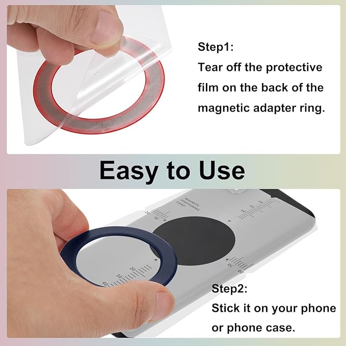 uxcell Magnetic Adapter Ring, 2Pcs Magnetic Sticker Ring ABS Universal Magnet Wireless Charging Conversion Kit for Mobile Phone Case Wireless Charger, Blue