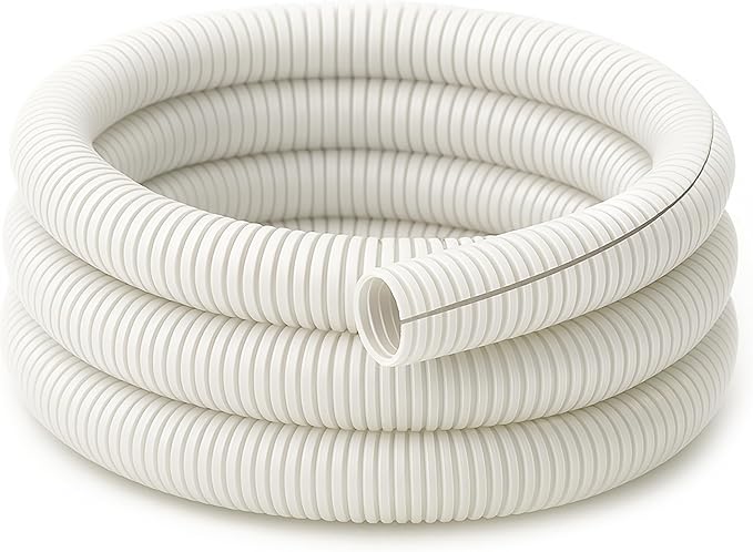 Electriduct Split Wire Loom Tubing Polyethylene Corrugated Flexible Conduit - 2" Nominal Size - 100 Feet - White