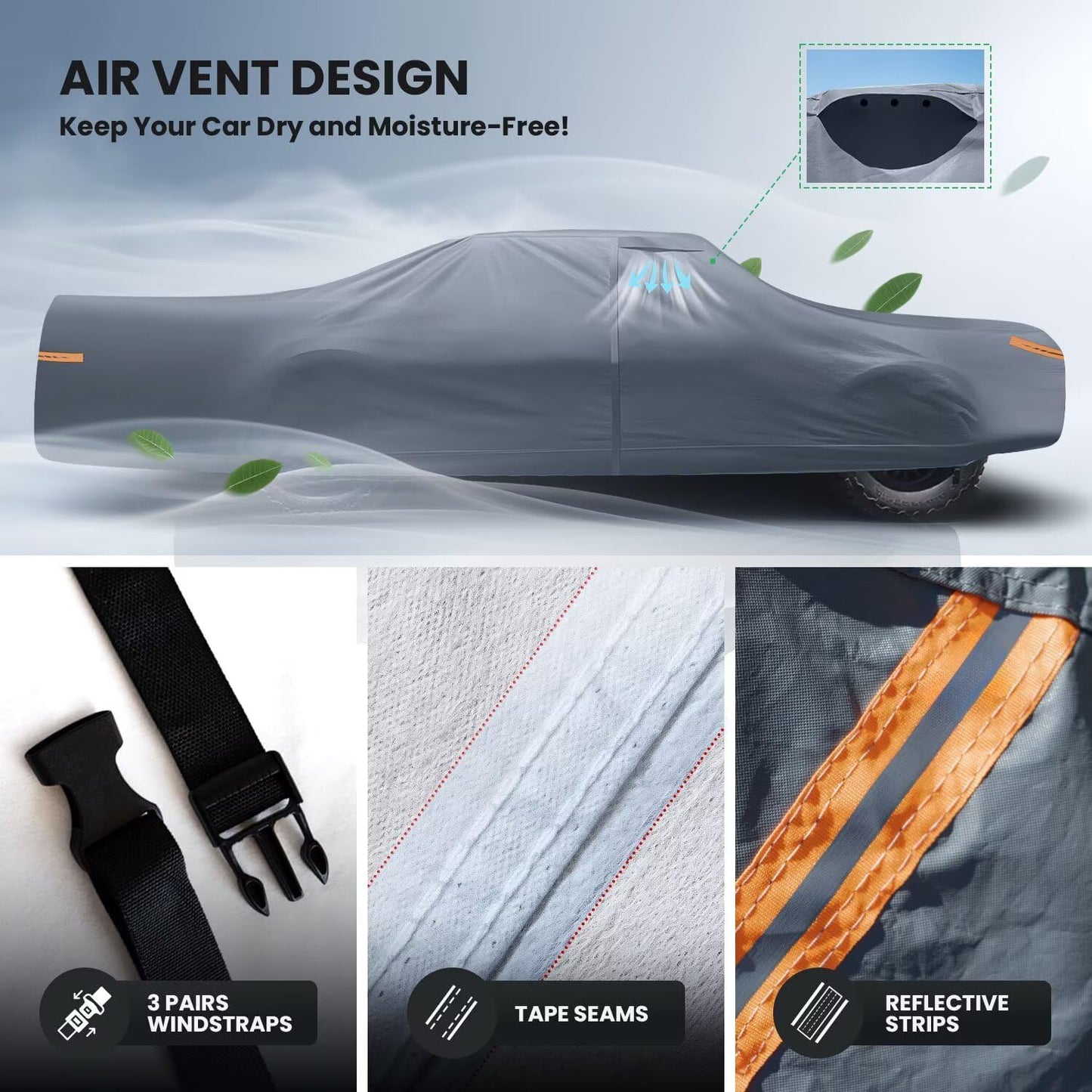 Waterproof Buick Riviera(1966-2000) Car Cover with Breathable Vents, [2025 Upgrade] Premium Covers with Cotton Liner and Zipper Door, Sun Rain Snow Dust Uv Protection.(Gift with Towel)