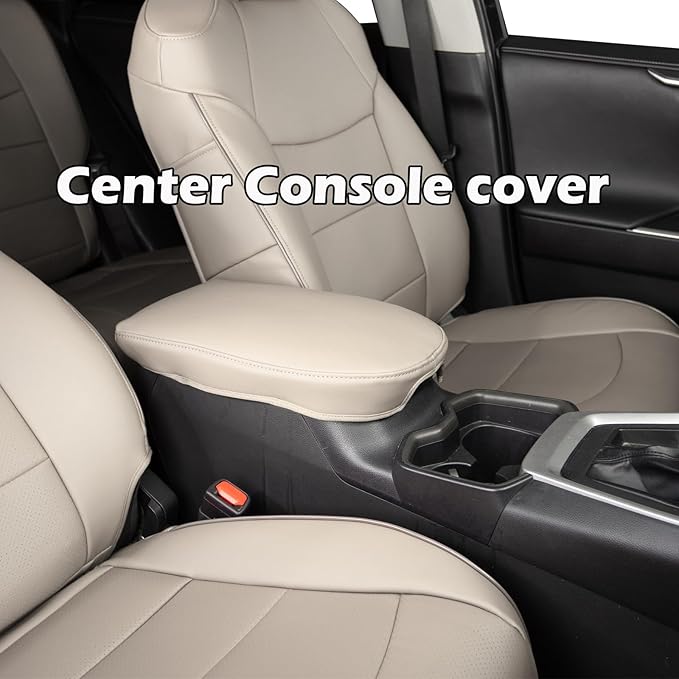 HKZ Fit RAV4 Car Seat Covers Set for Toyota RAV4 2021-2024 Prime SE,XSE & 2019 2020 2021 2022 2023 2024 2025 Hybrid/PHEV SE,XSE - 5 Seats Full Set Leather(Beige)