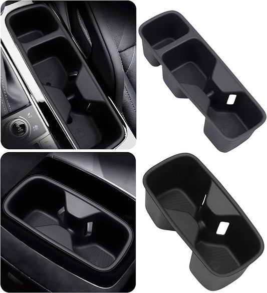Cup Holder Inserts for KIA Telluride 2025 2024 2023 2022 2021 2020, Front & Rear TPE Center Console Interior Accessories Cup Holders Covers Protector for 2020-2025 Telluride, Black