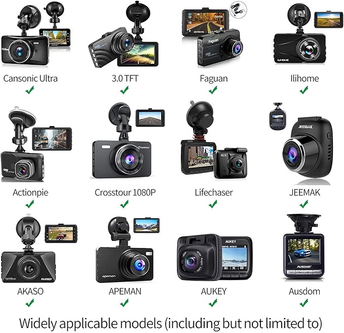 Dash Cam Suction Mount - Windshield & Dashboard Suction Cup Mount Holder/w Various Joints for Yi/Rove/Rexing/Falcon/Old Shark/VANTRUE/KDLINKS/WheelWitness/...(On-Dash Cameras Suitable)