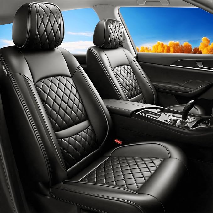 Fit for Santa Cruz Seat Covers Compatible with Hyundai Santa Cruz 2022-2026 - Waterproof Breathable Leather Automotive Seat Cushions Protector,Airbag Compatible,Full Set 5 Seats(Black)