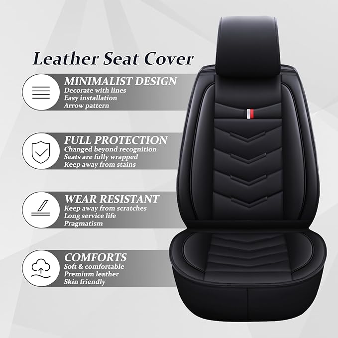 Car Seat Covers 7 Seats for Ford Explorer 2000-2025, Waterproof Durable Compatible Airbag, Premium Leather Seat Protector(7 Seats Standard,Black)