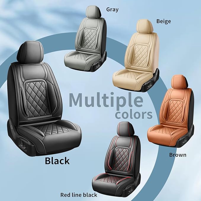 Fit HRV Car Seat Covers Compatible with Honda HRV 2016-2025 2026, Premium Leather Breathable, Wear Resistant, Airbag Compatible, All-Weather Protection & Full Coverage, 2 Front Seat Brown