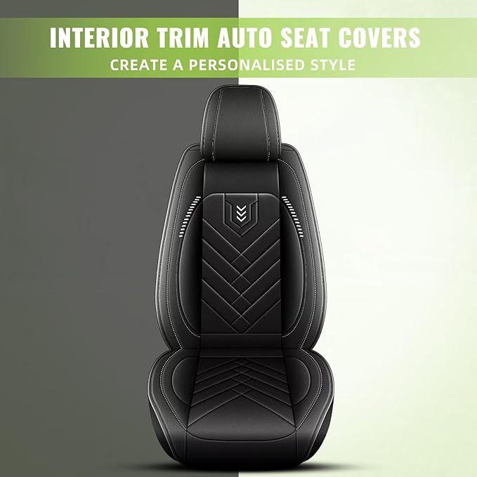 AOMSAZTO Front Seat Covers Fit for Buick Encore 2017-2026: Faux Leather Automotive Seat Covers Waterproof Vehicle Seat Cushion Protector Car Interior Covers(2 Seat Black)