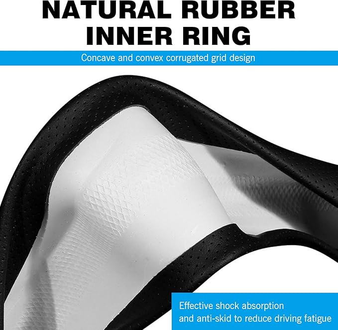 D-shaped Steering Wheel Cover, Carbon Fiber Pattern Anti-slip Wear-resistant Sweat-absorbent Microfiber Leather Steering Wheel Protector, Four Seasons Universal Accessory (Black)