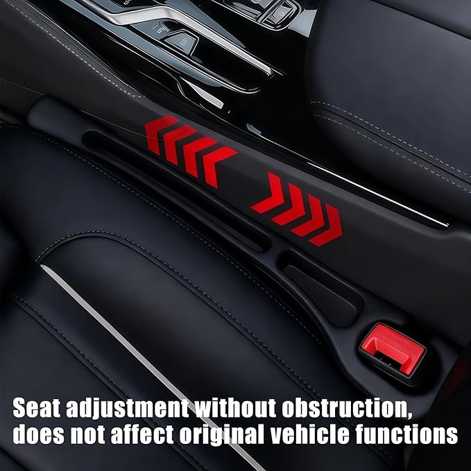 Car Seat Gap Filler Organizer 2 PCS Black Universal Seat Gap Plug Blocker Anti-Drop Console Catcher Phone Keys Storage for Car Truck SUV Auto Accessories Style1
