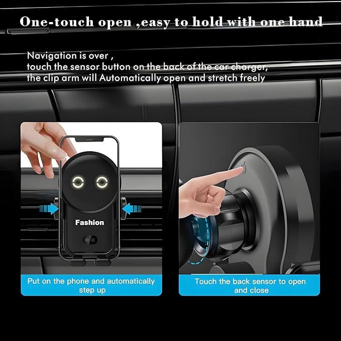 Cell phone holder wireless car charger,15W Auto Clamping Phone holders for your car fit for iPhone 16 15 14 13 12 Mini Pro Max 11 XR, Samsung Galaxy S24 Ultra S23 S22 S21+ Note 20 (Silver)