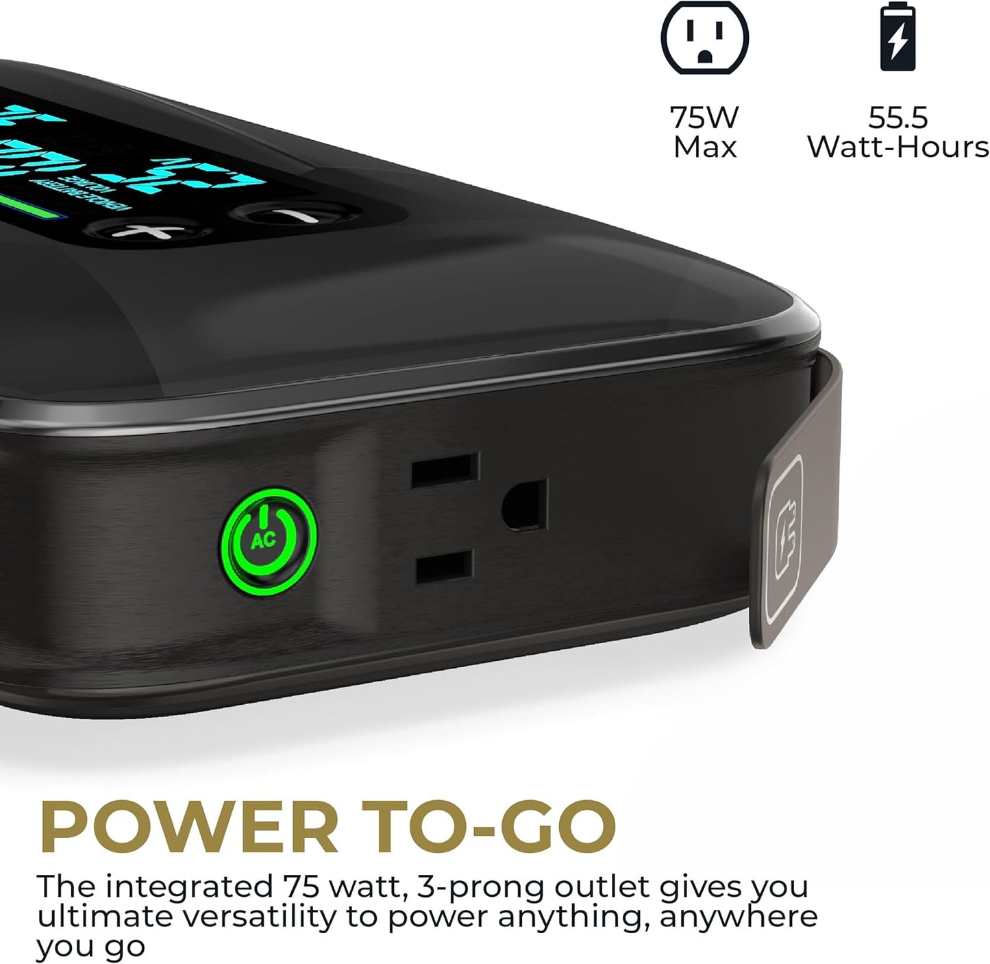 HALO Bolt Ultimate 3 Portable Car Battery Jump Starter | 130 PSI Air Compressor, 55.5Wh USB Power Bank, Large Display, Emergency Floodlight & Charger, Jumps Cars SUVs & Trucks, Inflates Tires — Specks