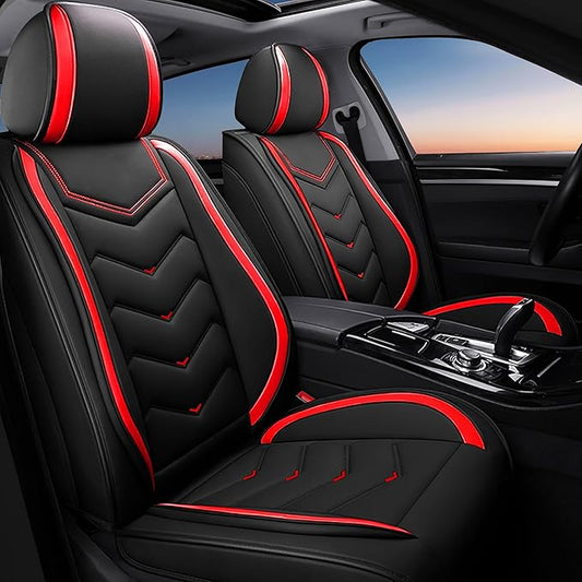 Car Seat Covers Fit for Infiniti g37 2000-2026, Stylish Sport Seat Covers, Waterproof Wear-Resistant Premium Nappa Leather Car Seat Cover.(2 Pcs Front/Black Red)