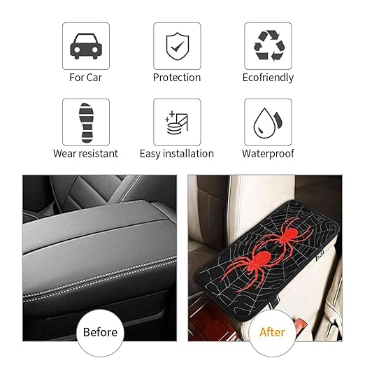 Simple Clip Art Car Auto Armrest Cushion Cover Accessories Center Console Seat Box Pad Protector Universal Decoration for Most Vehicle SUV Truck