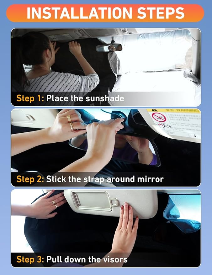 EcoNour Windshield Sunshade Compatible for Ford Edge 2007-2012 2013 2014, Sun Visor for Front Windshield & Window Sun Shade Cover, UV Heat Blocker & Protector, Car Accessories