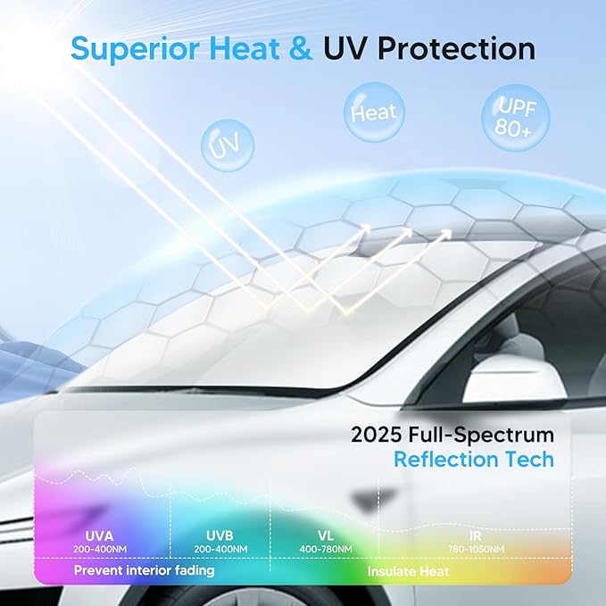 KUST Windshield Sun Shade for Honda Accord 2018-2022 Accessories Sunshade Sun Protector Foldable Blocks UV Rays Keep Your Car Cooler