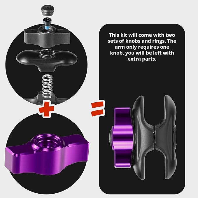 Tackform LINK Vent Phone Mount Compatible with 2015-2020 Ford F-150, 2017-2021 Super Duty, 2018-2021 Expedition | Aluminum | Universal Magnetic Holder | 2" Arm | Purple Knob | (NOT MAGSAFE Compatible)