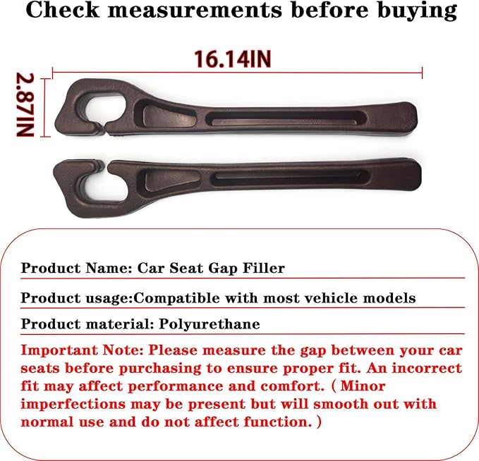 Car Seat Gap Filler Organizer of 2 - No Drop Seat Guard, Universal Car Seat Gap Filler, Durable Non-Slip Material, Easy 10-Second Install for Cars, Trucks & SUV(Red)