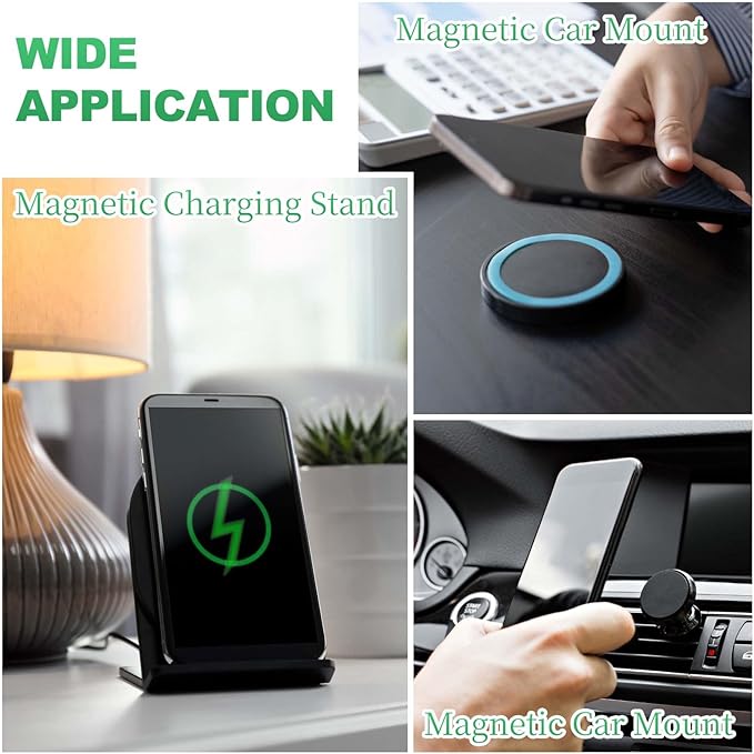PATIKIL Universal CD Stripe Magnetic Adapter Ring, 4 Pcs Ultra-Thin Sticker Ring Adhesive Nickel-Iron Alloy for Phone Cases Holder Wireless Charging Car Mount Kit, Purple