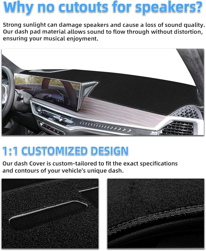 SKYLOTEC Dash Cover Compatible with Honda Passport 2019-2024 2025/Ridgeline 2017-2025/Pilot 2016-2022 Accessories Nonslip Dashboard Mat Center Console Protector Pad