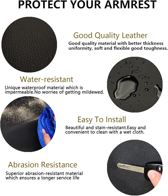 Compatible with Center Console Armrest Cover for Toyota Corolla 2014 205 2016 2017 2018 2019 Leather Arm Rest Storage Box Lids Cushion Protector Pad