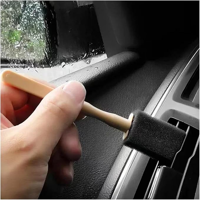 Car Air Conditioner Vent Cleaner Brush – Compact Detailing Tool for Cars, Homes, and Offices – Sponge Head, Sturdy Handle(10pcs)