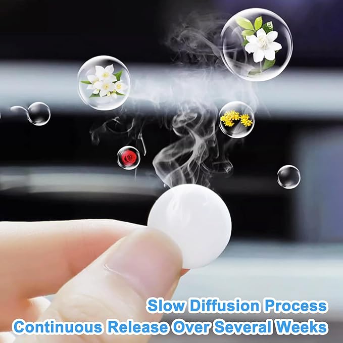 24 Pack Lavender Car Air Freshener Refills, Car Air Vent Clip Freshener Replacement Pads, Solid Fragrance Scent Refill Tablets