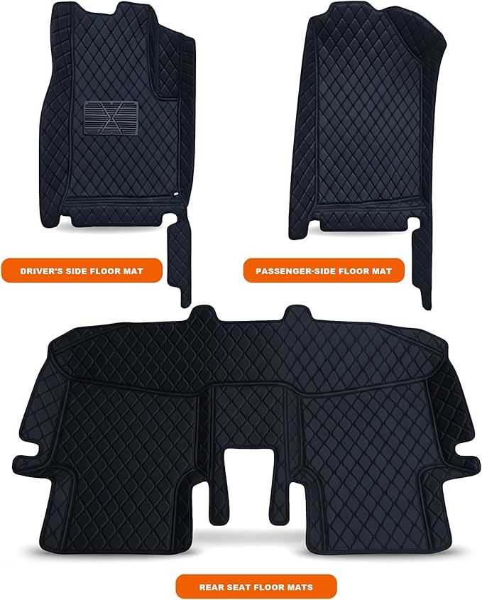 All-Weather car Floor MATS-Suitable for 99% of car Models,Leather car mat, offering Personalized Embroidery and Multiple Color Options,Provide Protection for car Rug (Green)
